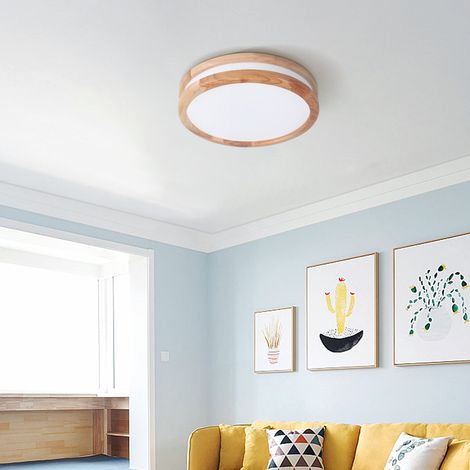 LED Ceiling Light Circular 600K 30W 30x30x5.5cm Lamp Modern Industrial Light Fixture Solid Wood Acrylic for Bathroom Hallway - Cold Light 1pcs (1/5)