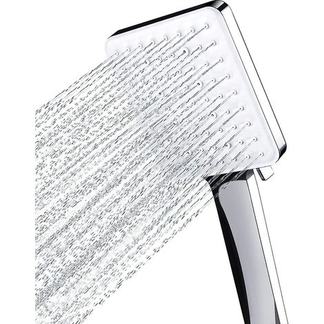Pommeau de douche - Grand format carré - Commande à une main - Haute pression - 6 modes de douche (1/5)