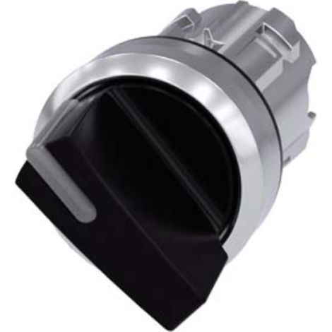 Interruptor de 2 posiciones, 22 mm, negro, antirretorno, posible retroiluminación, metal, IP69k, Sirius ACT 3SU1052-2BF10-0AA0 (1/2)