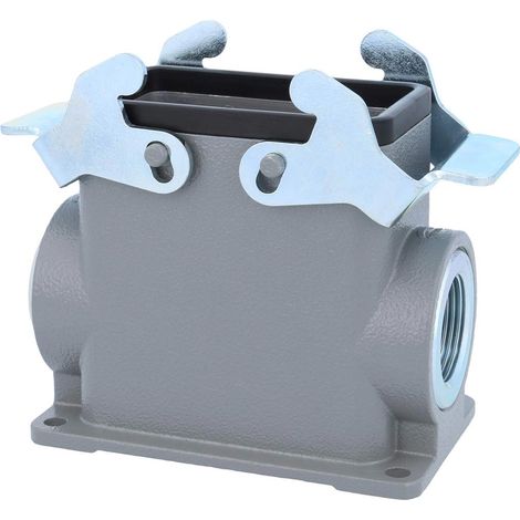 HARTING Han 10B Sockelgehäuse hoch, 1xM25 seitlicher Kabelabgang, mit 2 Querbügeln Verschraubung M25 Klemmbereich 9,0mm - 17,0mm - 1 Stück (1/3)