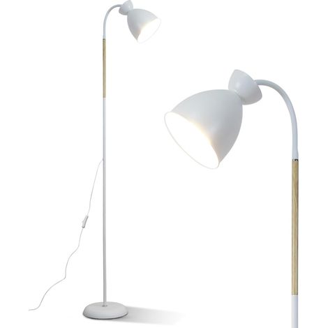 Stehlampe Leselampe Weiß Giraffe, Schwenkbare Stehleuchte Wohnzimmer E27 Fassung Max. 60W, Höhe 159cm, ohne Leuchtmittel (1/5)