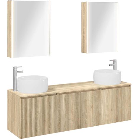 Bathroom Cabinet Set 5 pcs Sonoma Oak Engineered Wood vidaXL (1/5)
