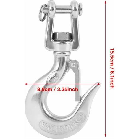 Crochet de sécurité, crochet de levage à œil en acier inoxydable 304 avec loquet, accessoires de gréement, 650 kg/1000 kg (1000 kg) (1/4)