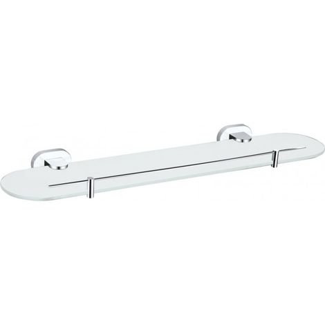 Etagère de douche YUKON en verre et laiton blanc chromé 50 cm (1/2)