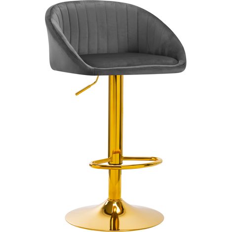 Tabouret de bar 4Rico QS-B16G Velours Gris (1/5)