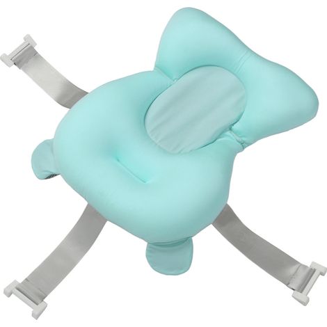 Tapis de bain pour bébé, coussin de bain pour nouveau-né, matelas de bain, siège de bain pour bébé, coussin de bain pour nourrisson et jeune enfant, en plastique bleu, grande taille. (1/5)