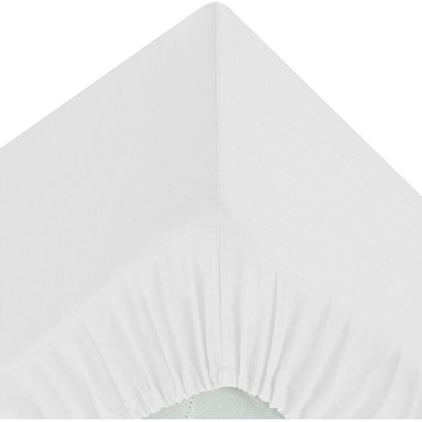 Drap Housse 2 Personnes "Percale" 180x200cm Blanc (1/2)