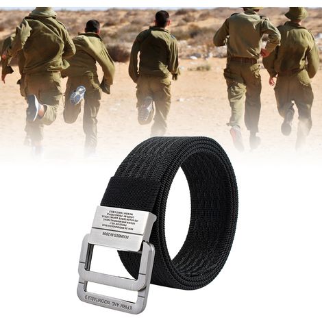 Ceinture utilitaire robuste en nylon avec boucle en alliage double pour travaux extérieurs, couleur noire (1/5)