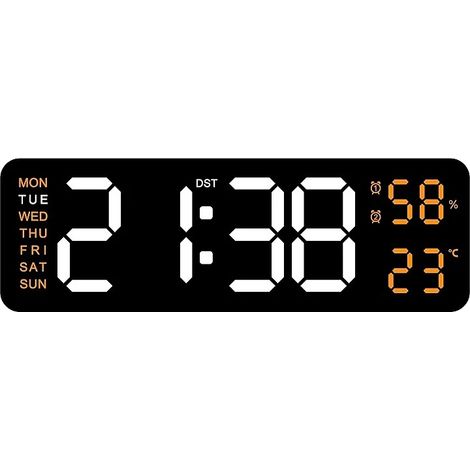 Reloj de pared, pantalla digital, función de doble alarma, ABO, 22,8 x 7,5 x 3,5 cm-g (1/2)
