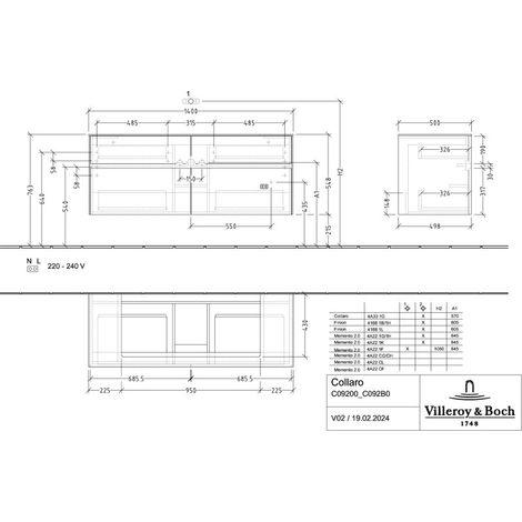 Villeroy & Boch C092B0AA WTUS Collaro C092B0 1400x548x500 mm m.