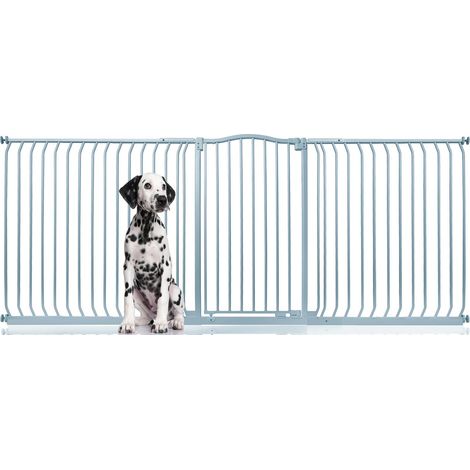 Bettacare Extra Tall Curved Top Dog Gate, 234cm - 243cm, Matt Grey, Extra Tall 100cm in Height, Pressure Fit Pet Gate