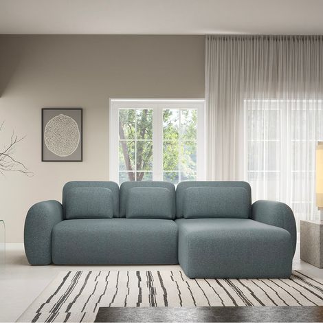 3-Sitzer-Wende- und -Schlaf-Ecksofa mit Truhe Carmela Blau (1/5)