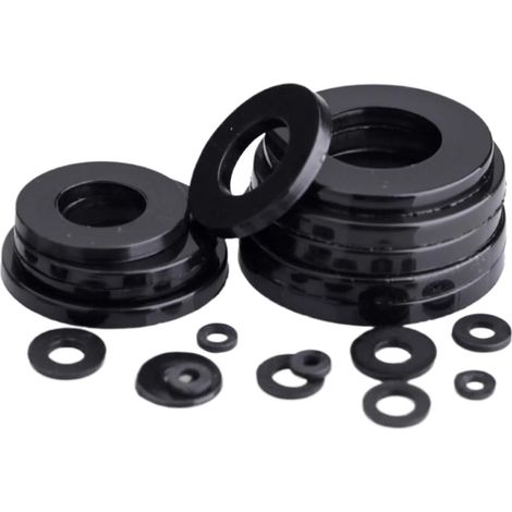 50 à 500 rondelles plates en nylon noir, entretoise plate (1/5)