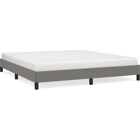Maison Exclusive - Cama sin colchón de tela gris oscuro 160x200 c (1/5)