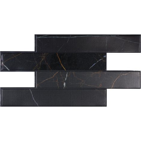 Selbstklebende Wandfliesen x2 XL, 57,3x29,41cm - Smart Tiles Norway Dorato Klebefliesen 3D Fliesenaufkleber für Bad & Küche