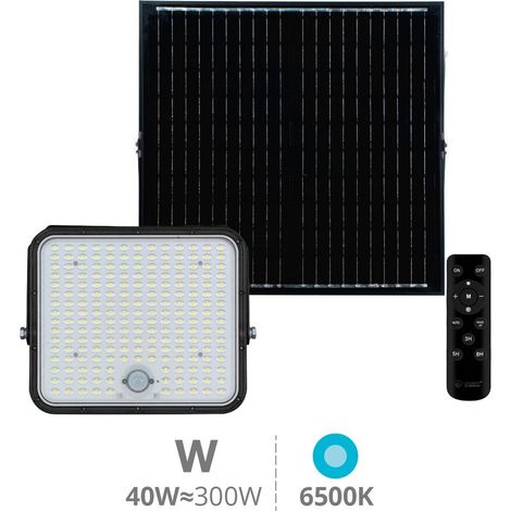 Proyector solar LED Pamol con sensor de movimiento y crepuscular 300W 6500K IP65 Negro (1/5)