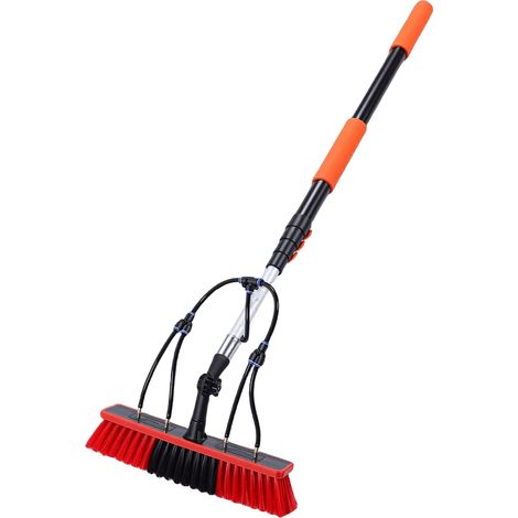 Kit de brosses pour le nettoyage des panneaux solaires, télescopique de 3,6 m avec manche télescopique, distributeur de savon, outil de nettoyage de vitres à alimentation en eau (1/5)