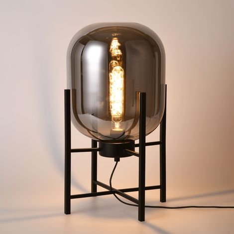 Lampe à poser ou lampadaire "SMALL CRAFTY" - E27 - Gris fumé