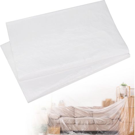 2 Paquets Bâche de Protection Plastique Transparente(4 x 5m) (1/5)