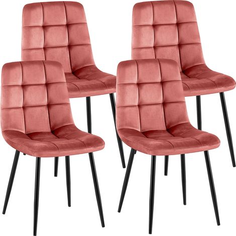 4er Set Esszimmerstühle Antibes Samt rosa (1/5)