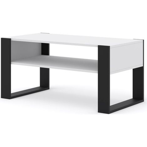 Table basse couleur blanc mat MONDI 100x50cm design moderne de haute qualité (1/2)