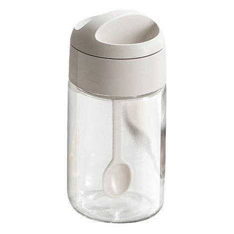 Ensemble de pots à épices en verre avec cuillères, 8,5 oz pour sucre, sel et sauces, rangement comptoir de cuisine (1/5)
