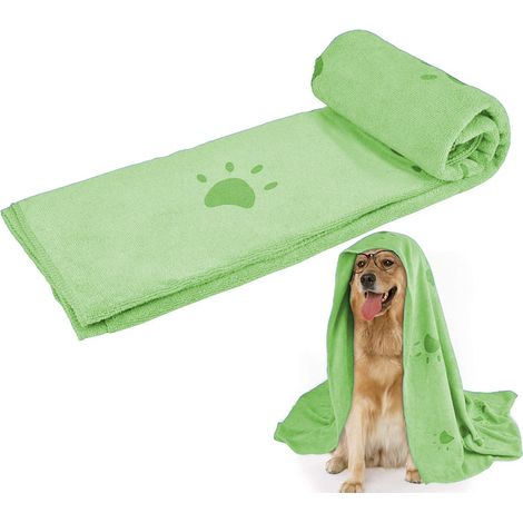 Serviette en microfibre pour chien – Ultra-absorbante et à séchage rapide – Pour chiens et chats – Usage intérieur et extérieur – 1 pièce – Grande taille – Serviette de séchage pour animaux