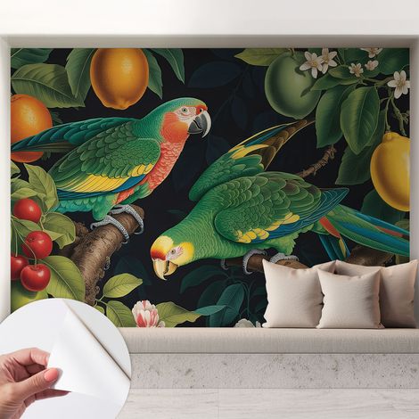 Carta da parati adesiva - lavabile - decorazione murale - per cucina - pellicola decorativa Avventura tropicale 208x146 cm (1/5)