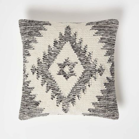 HOMESCAPES Coussin Kilim en laine et coton Karu, 45 x 45 cm