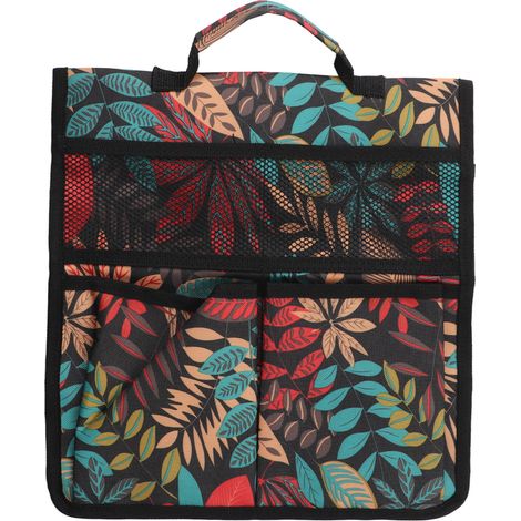 Sac de Rangement pour Outils de Jardin en Tissu Oxford 600D Pliable avec Poches Multiples pour Extérieur, Feuilles Rouges (1/5)