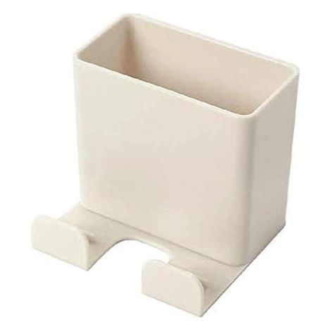 (Beige) Soporte para teléfono móvil de pared, caja organizadora de pared ABS con gancho para soporte de carga de teléfono móvil, caja de almacenamiento de control remoto (1/3)
