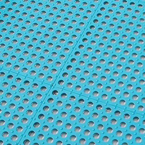 Lot 10 tapis de bain antidérapant à ventouses pour salle de bain, cuisine, douche, bleu 30x30cm, TPE 145g, antidérapant, imperméable, jointoyable (1/3)