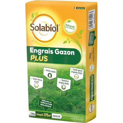 Engrais Gazon Plus - Granulés - Jusqu'à 375m² - 15Kg (1/5)