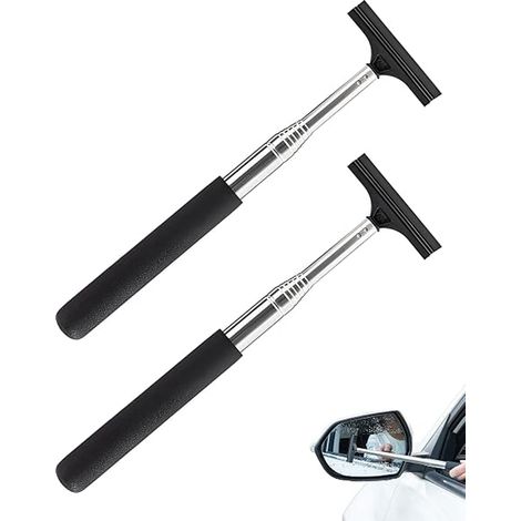 (2 Pcs) Raclette Vitre Voiture Télescopique, Raclette de Nettoyage de vitres en Silicone, Vitre Voiture Télescopique (1/5)