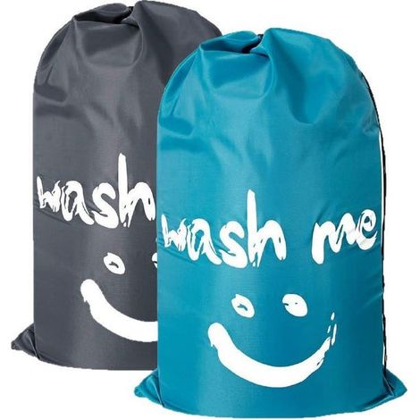 Juego de 2 bolsas de viaje para la ropa sucia, organizador de ropa sucia, con capacidad para 4 cargas de ropa (1/5)