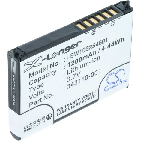 vhbw 1x Battery compatible with Fujitsu-Siemens Pocket Loox 410, N500, N520, N540, 420, C550 Handheld Mobile Computer (1000mAh, 3.7 V, Li-Ion)