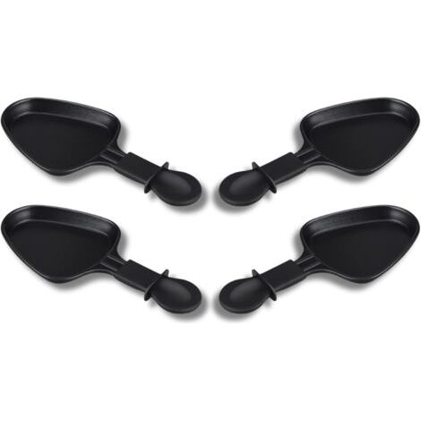 Antihaftbeschichtete Raclettepfannen. Sets mit 1 bis 12 Stück. Mini-Raclette-Dreieck. Inklusive ergonomischem und leicht zu reinigendem Reinigungszubehör. (1/4)