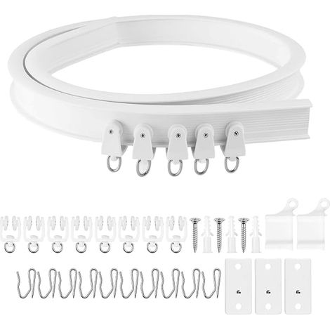 Ceiling Curtain Rail, Curtain Rail, White, 1m (1/5)