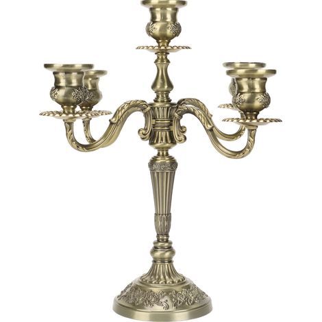 Candelabre Vintage 5 Bras Antirouille pour Mariage et Événements - Hauteur Élégante (1/5)