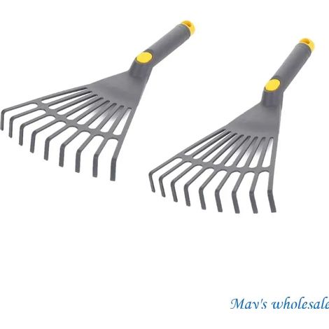 (pour gris) Râteaux en plastique à neuf dents, adaptés au jardinage et à l'agriculture. Aération efficace du sol, aménagement paysager, désherbage, enlèvement 448A (1/5)