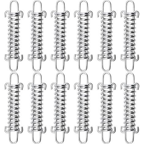Tendeur à Ressort 12 Pièces Ressort pour Auvent Ressort pour Tente Tendeur Ressort de Voile Ressort de Tension avec ble Crochet pour la randonnée Camping Pêche Pique-Nique Voyager (1/5)