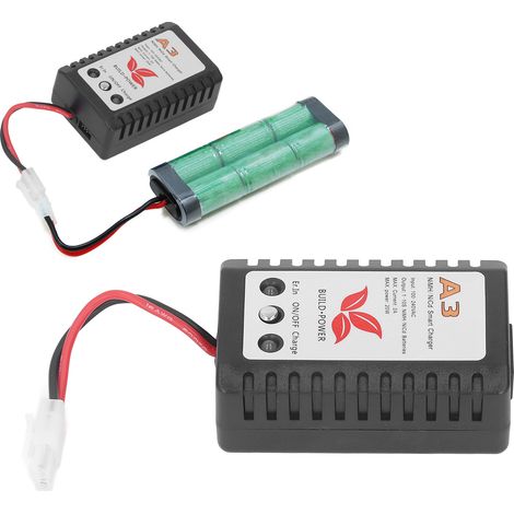 Chargeur A3 pour batteries NiMH et NiCd (6V, 7,2V, 8,4V, 9,6V), chargeur intelligent 20W, norme européenne AC 110V240V. (1/5)
