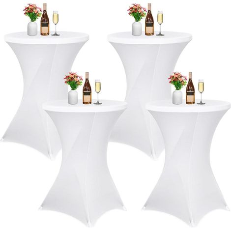 Husse Stehtisch Stretch Bistrotisch Wei&xDF 70&xD7110cm(4Pcs) (1/5)