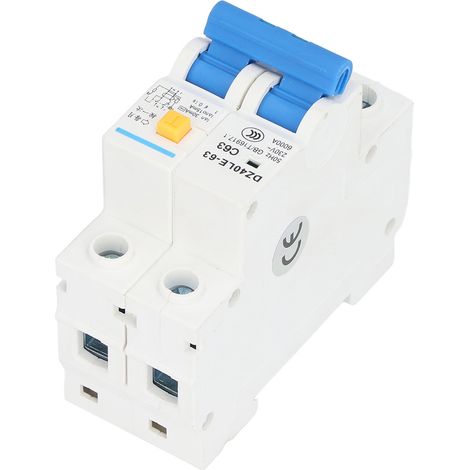 Disjoncteur différentiel 63A 230V 30mA avec protection contre les fuites, interrupteur de sécurité en Pa66 pour installations électriques (1/5)