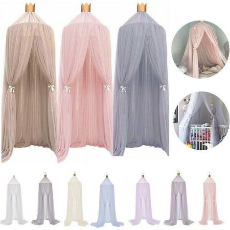 Online Store - Lit à baldaquin, lit bébé, moustiquaire, tente en tulle (rose) (1/5)