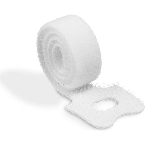 Durable 503602 Cavoline Grip Tie, Fascetta Fermacavi con Asola a Strappo, Riutilizzabile, 20 x 1 cm, Confezione da 5 Pezzi, Bianco (1/3)