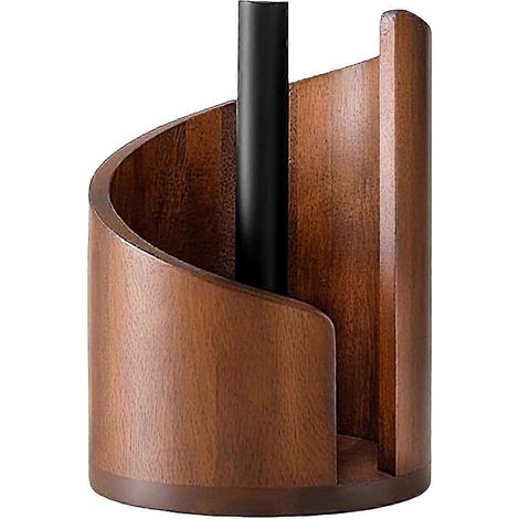 Porte-essuie-tout en bois, organisateur moderne de comptoir cuisine et salle de bain (1/5)