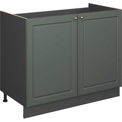 Spülenunterschrank Fame-Line, Grün-Gold Landhaus/Anthrazit, 100 cm ohne Arbeitsplatte, Vicco (1/5)