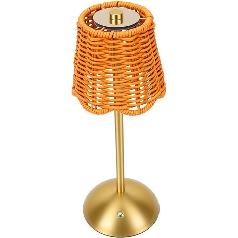 Rattan Table Lamp, Wireless Rechargeable LED Desk Lamp (1/5)