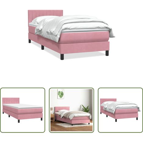 Matratze - Boxspringbett mit Matratze Rosa 80x220 cm Samt (1/5)